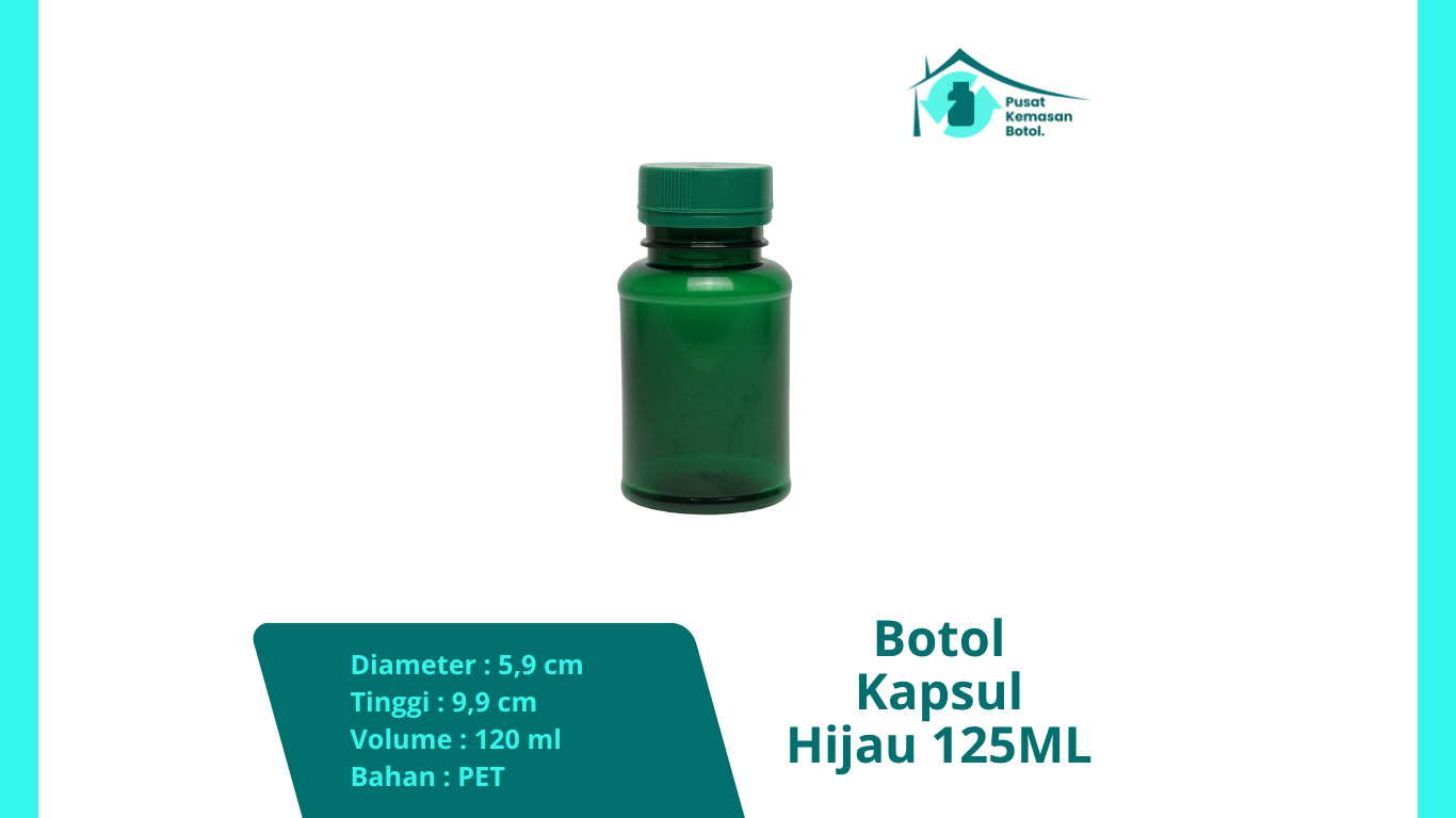 Botol Kapsul Hijau 125 ml