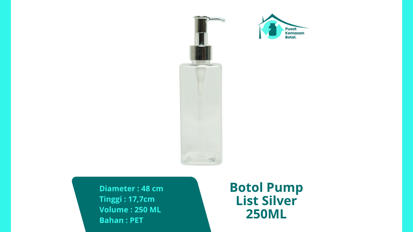 Botol Pump List Silver 250 ml