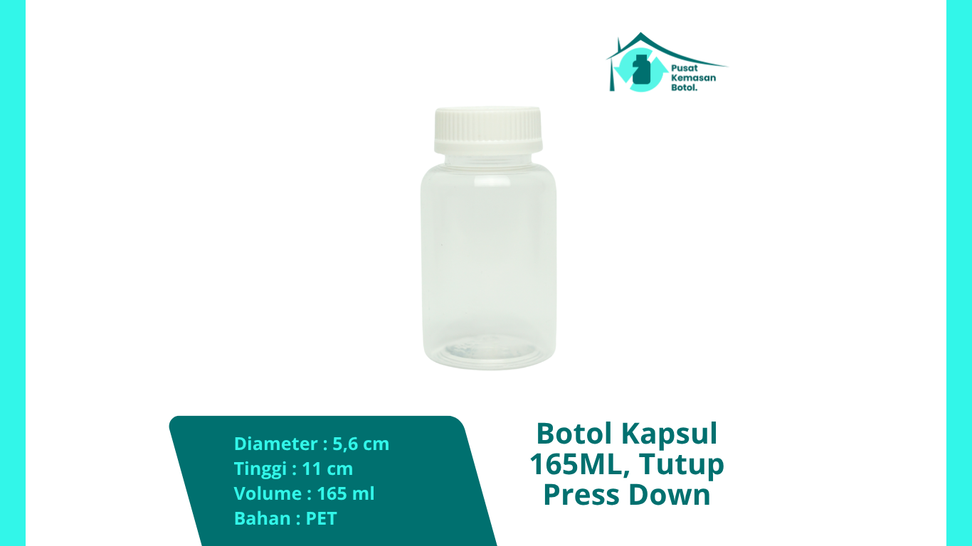 Botol Kapsul 165 ml Tutup Press Down