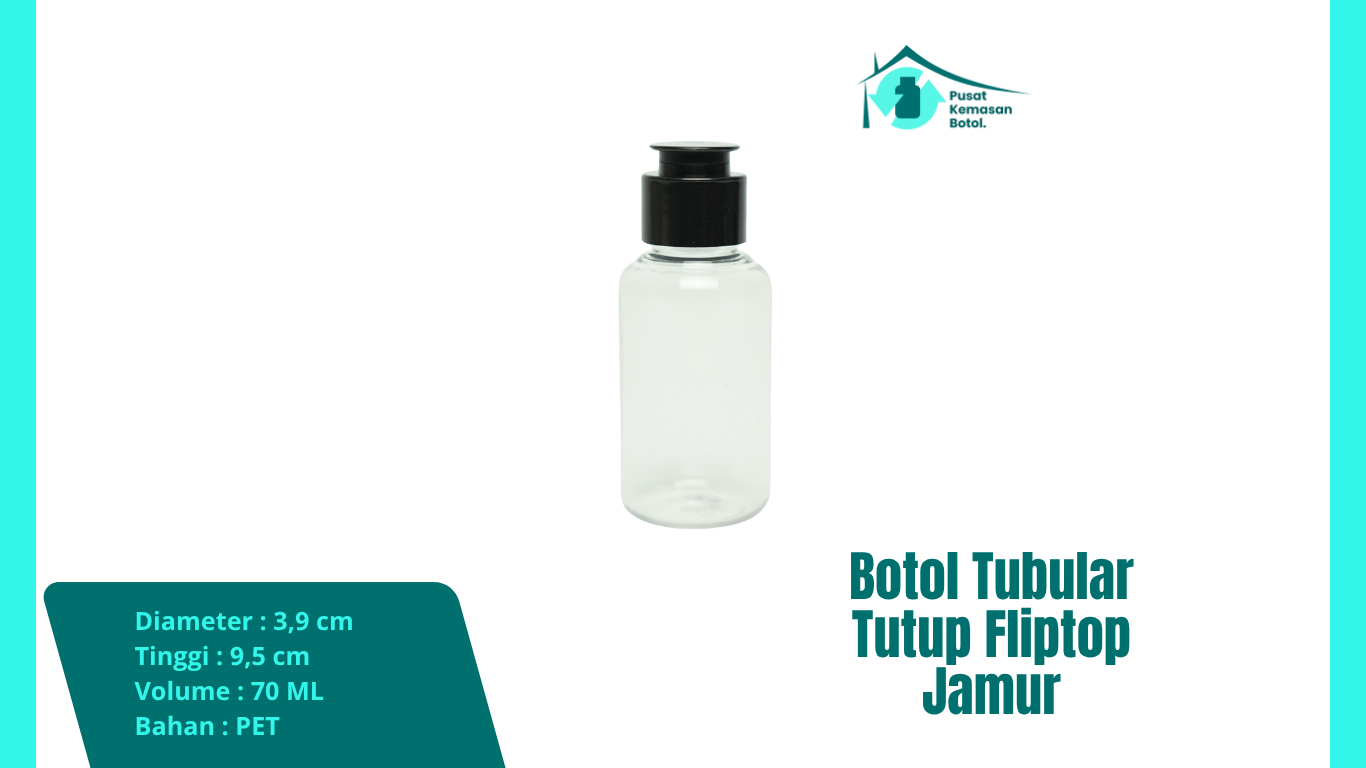 Botol Tubular Tutup Fliptop Jamur