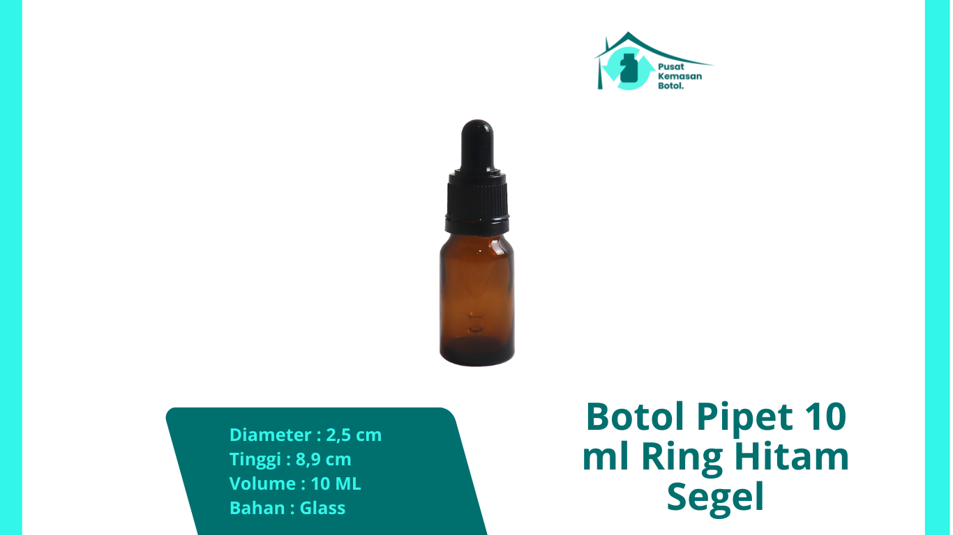 Botol Pipet 10 ml Ring Hitam Segel
