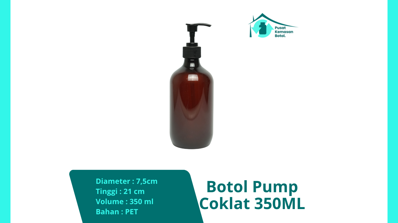 Botol Pump Coklat 350 ml